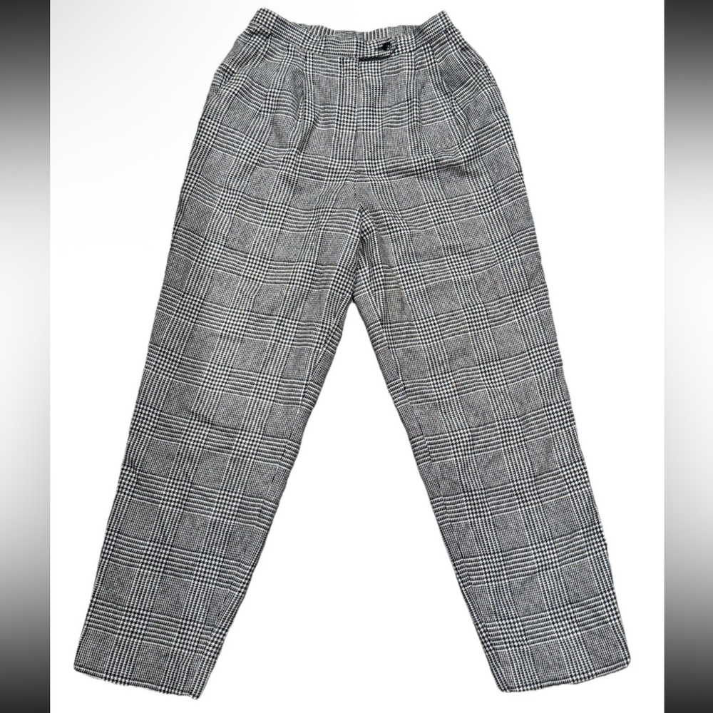 The PERFECT High Waisted Wool Blend Trouser Pant Plaid Womens Medium